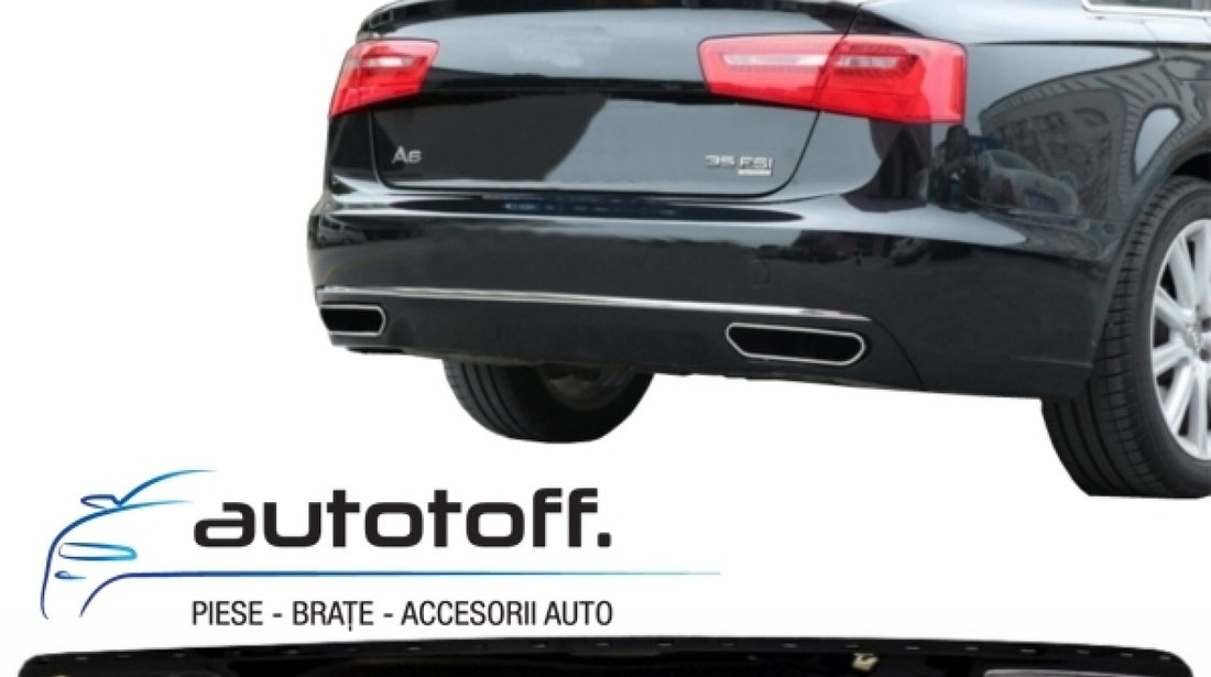 Difuzor Bara Spate si Ornamente Evacuare Audi A6 4G (2010-2014) Facelift w12 Design