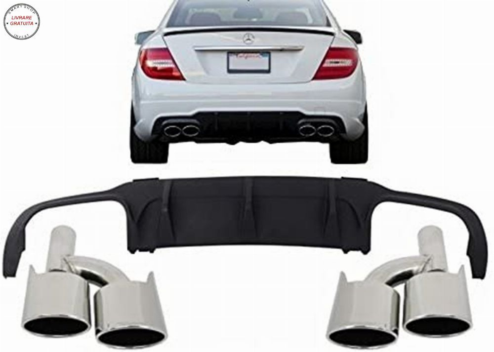 Difuzor Bara Spate si Ornamente evacuare Mercedes C-class W204 Limousine (2012-201- livrare gratuita