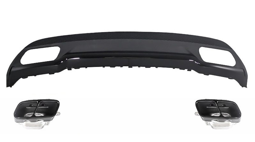Difuzor bara spate si ornamente evacuare Mercedes Benz A-Class W176 (12-18) AMG Black Design