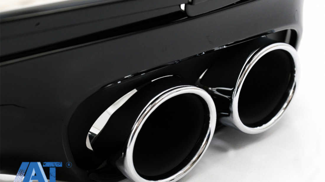 Difuzor cu ornamente evacuare compatibil cu Mercedes C-Class W205 S205 (2014-2020) C43 Design pentru bara Sport Line