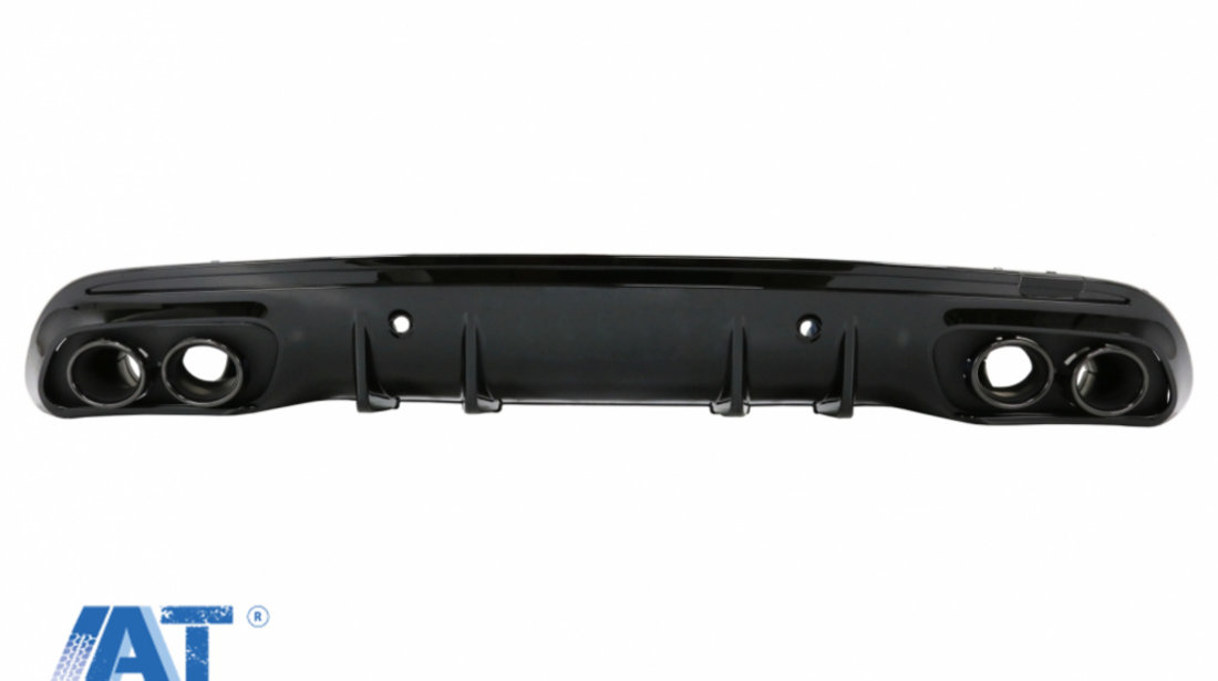 Difuzor cu ornamente evacuare compatibil cu Mercedes C-Class W205 S205 (2014-2020) C43 Design pentru bara AMG Sport Line