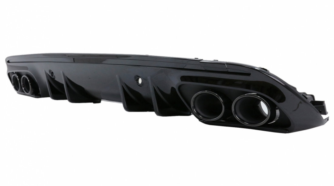 Difuzor cu ornamente evacuare compatibil cu Mercedes C-Class W205 S205 (2014-2020) C43 Design pentru bara AMG Sport Line RDMBW205C43B