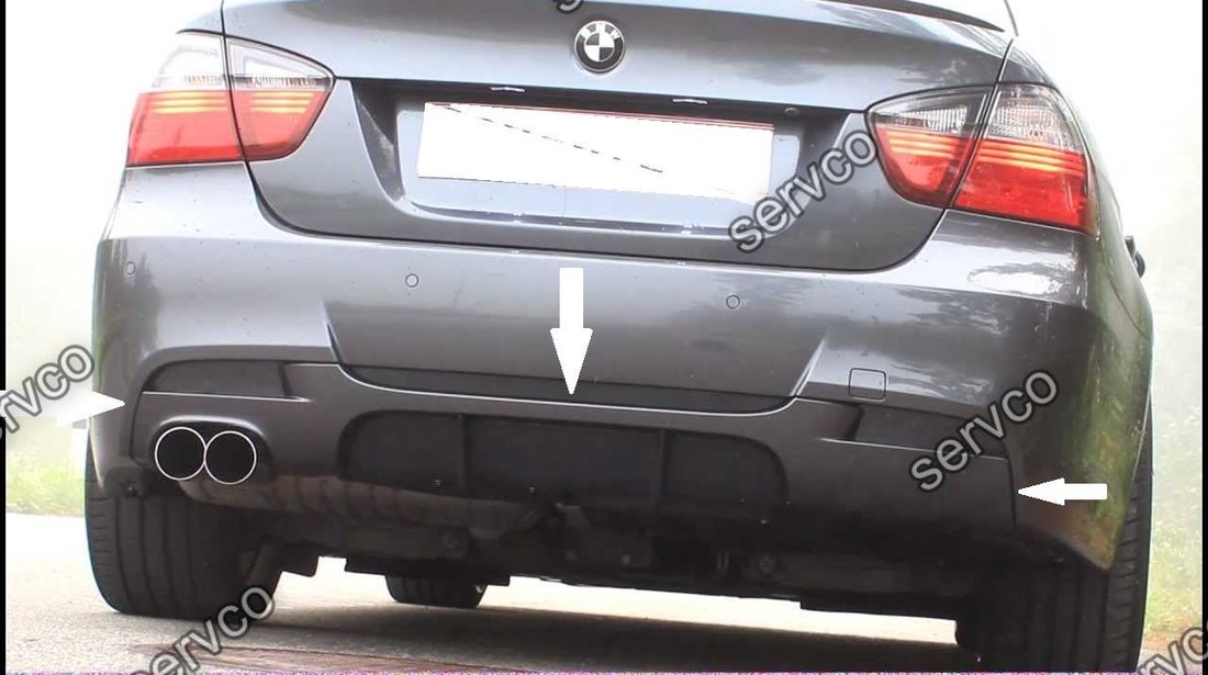 Difuzor evacuare prelungire spoiler bara spate BMW E90 E91 M3 320 pt bara pachet M ver1