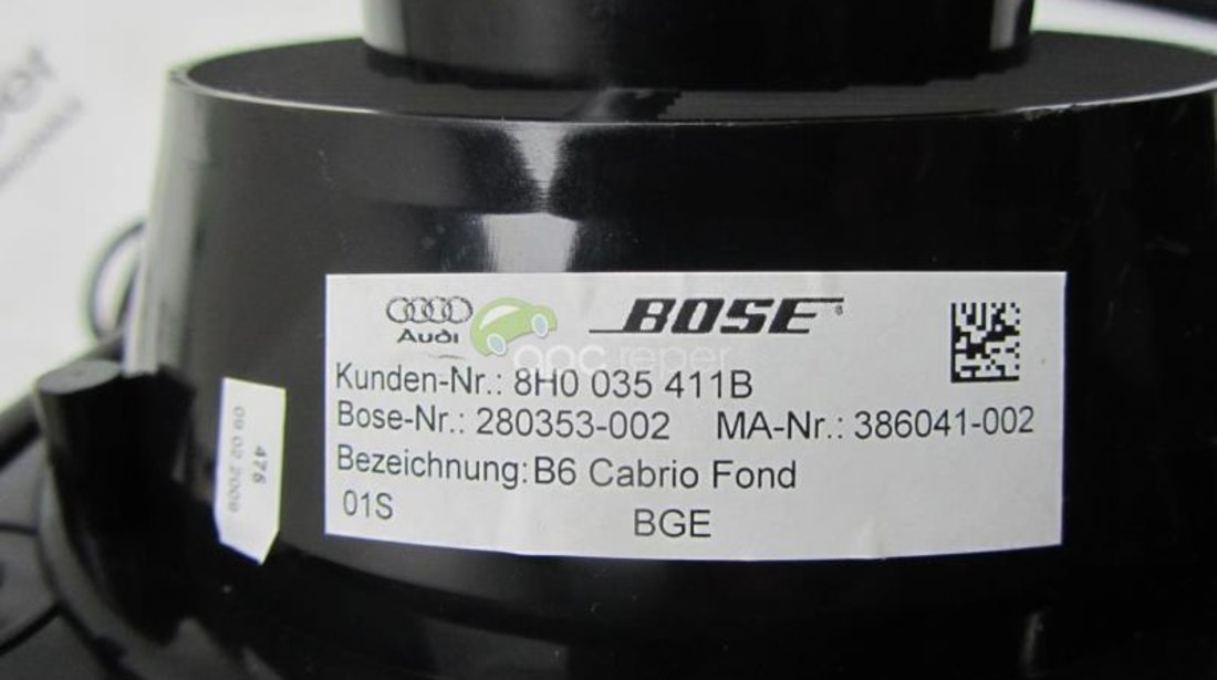 Difuzor spate Bose original Audi 8H0035411B