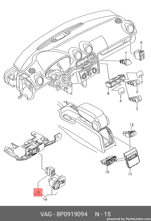 Dimer 8P0919094Audi A3 2.0TDI 2004 BKD OEM 8P0919094