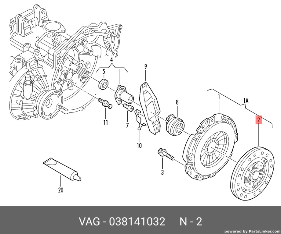 Disc ambreiaj Audi A3 8L 1.9 TDI ATD 74KW 2002 2003 OEM 038141032
