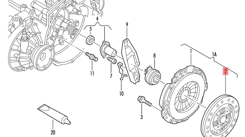 Disc ambreiaj Audi A3 8L 1.9 TDI ATD 74KW 2002 2003 OEM 038141032