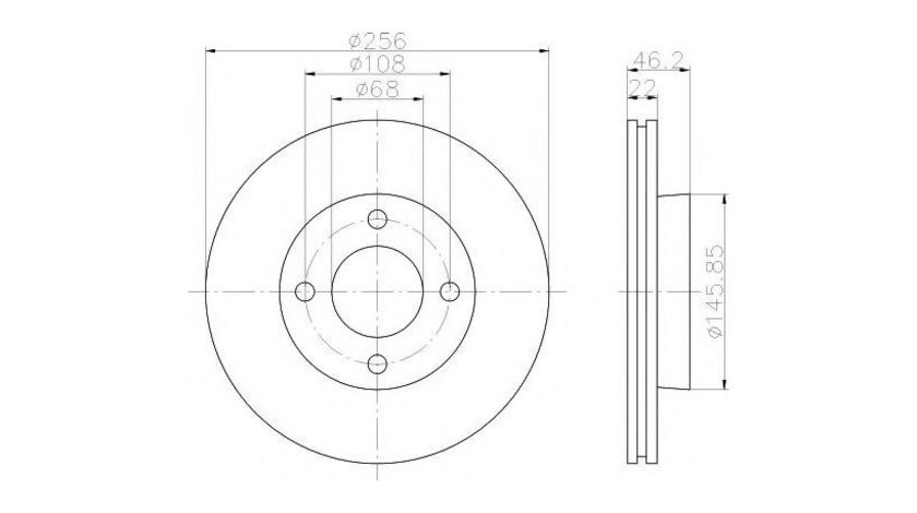 Disc de frana Audi AUDI 90 (89, 89Q, 8A, B3) 1987-1991 #2 010606100026