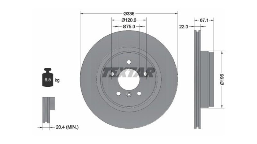 Disc de frana BMW 3 Touring (E91) 2005-2012 #2 0834083