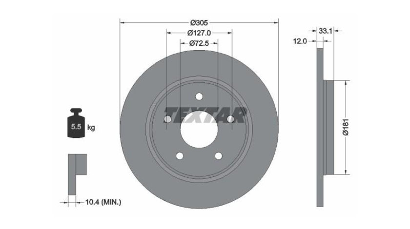 Disc de frana Dodge GRAND CARAVAN 2007-2016 #2 04721677AA