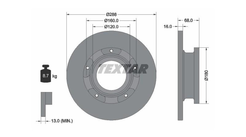 Disc de frana Ford TOURNEO CUSTOM bus 2012-2016 #2 0986479A50