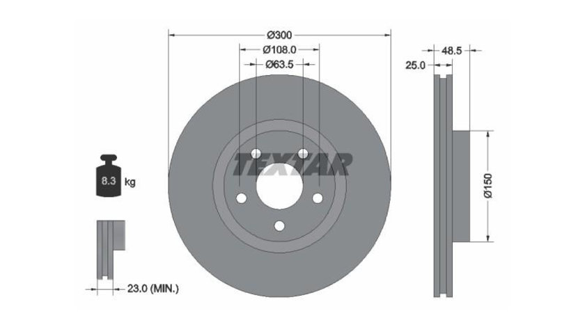 Disc de frana Ford TRANSIT CONNECT caroserie 2013-2016 #2 0986479171