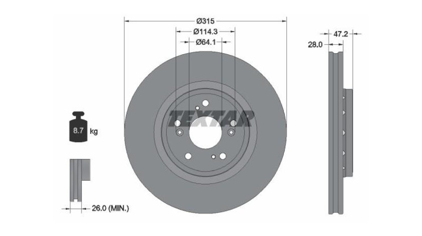 Disc de frana Honda CR-V IV (RE) 2012-2016 #3 42251T1GG00