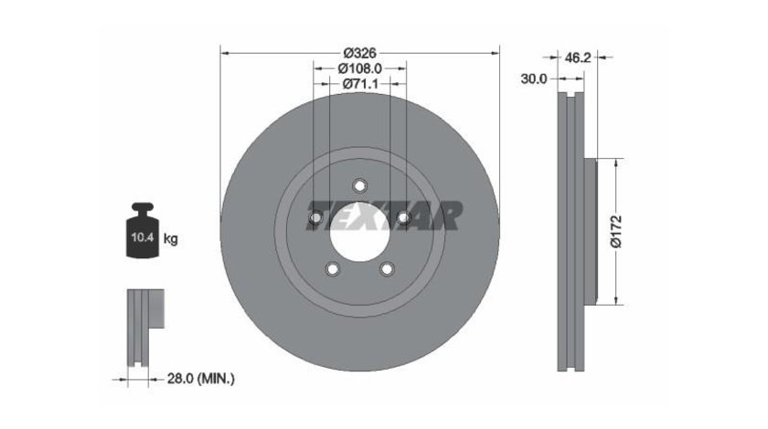 Disc de frana Jaguar XF SPORTBRAKE (CC9) 2012-2016 #2 0986479698