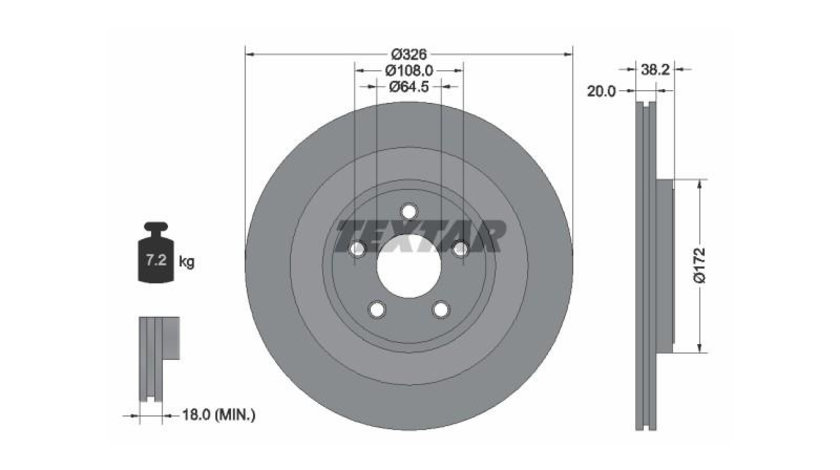 Disc de frana Jaguar XF SPORTBRAKE (CC9) 2012-2016 #2 0986479628