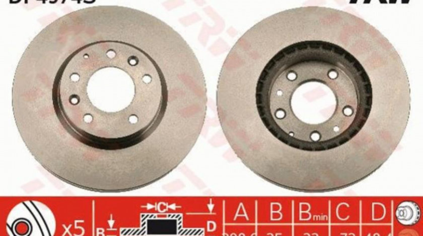 Disc de frana Mazda 6 Hatchback (GG) 2002-2008 #3 0986479542