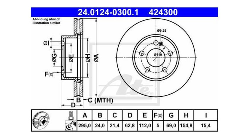 Disc de frana Mercedes A-CLASS (W176) 2012-2016 #2 0004212412