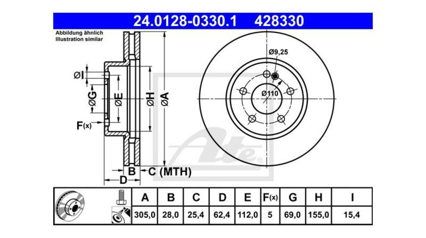 Disc de frana Mercedes C-CLASS T-Model (S205) 2014-2016 #2 0004212512