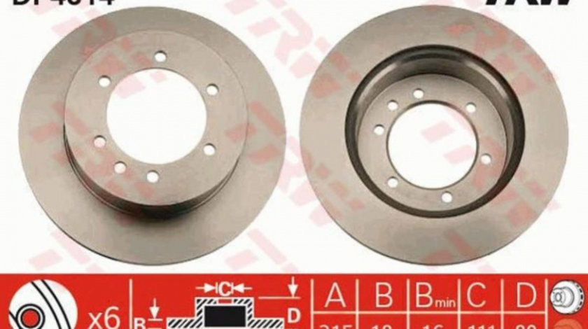 Disc de frana Nissan PATROL GR Mk II autoturism de teren, inchis (Y61) 1997-2016 #3 0986479385