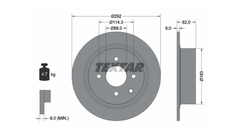 Disc de frana Nissan TIIDA hatchback (C11X) 2007-2016 #2 08A71520