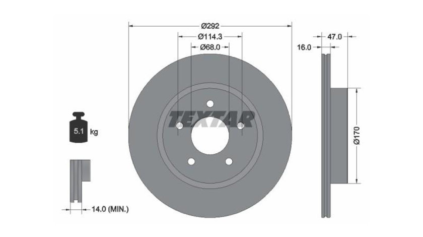 Disc de frana Nissan X-TRAIL (T32) 2013-2016 #2 0986479D20