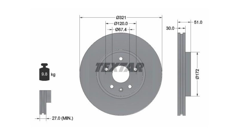 Disc de frana Saab 9-5 (YS3G) 2010-2012 #3 0986479544