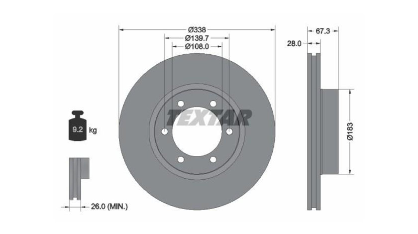 Disc de frana Toyota LAND CRUISER (LJ12_, KDJ12_, KZJ12_, GRJ12_, TRJ12_) 2002-2016 #2 02204598