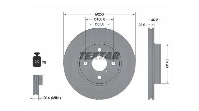 Disc de frana Toyota YARIS/VITZ (SCP9_, NSP9_, KSP9_, NCP9_, ZSP9_) 2005-2016 #3 0986479363