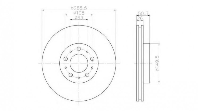 Disc de frana Volvo S60 I 2000-2010 #2 09863310