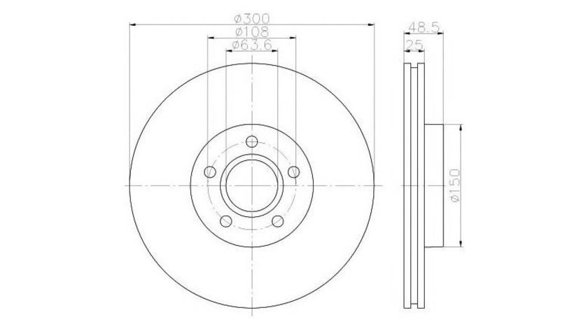 Disc de frana Volvo V40 hatchback 2012-2016 #2 0986479701