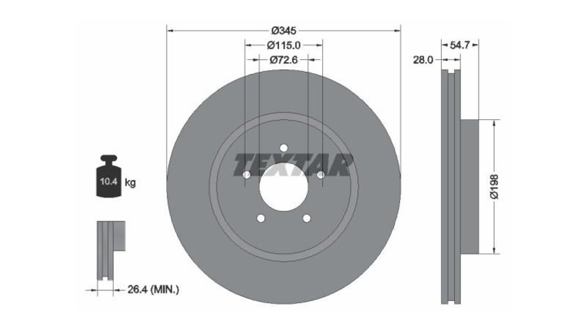 Disc de franare Chrysler 300 C Touring (LX) 2004-2010 #2 04779197AE