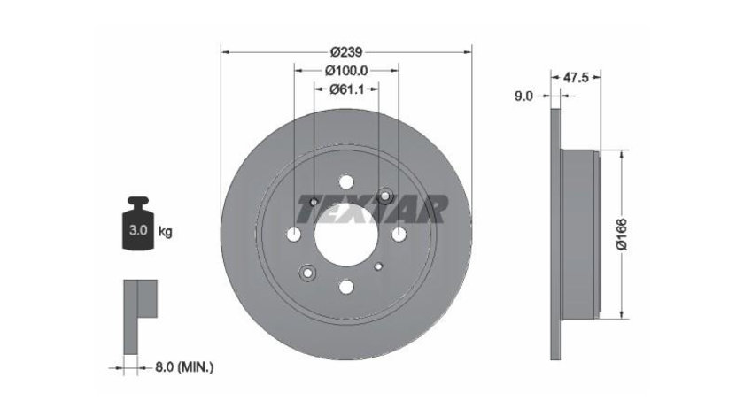 Disc de franare Honda CIVIC Mk V hatchback (EJ, EK) 1995-2001 #2 08571910