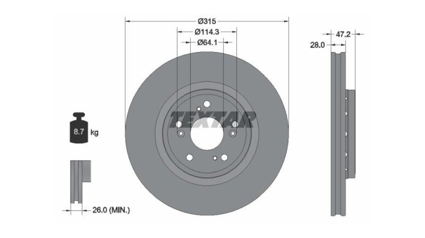 Disc de franare Honda CR-V IV (RE) 2012-2016 #3 42251T1GG00