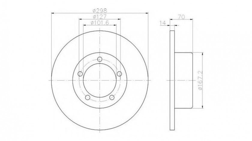 Disc de franare Land Rover 90/110 (DHMC) 1983-1990 #2 08534710