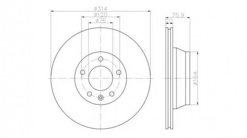 Disc de franare Volkswagen VW TOUAREG (7LA, 7L6, 7L7) 2002-2010 #2 0986479094