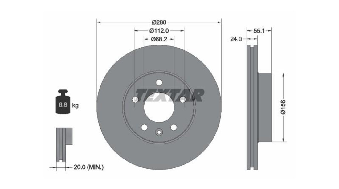 Disc de franare Volkswagen VW TRANSPORTER Mk IV caroserie (70XA) 1990-2003 #2 09713110