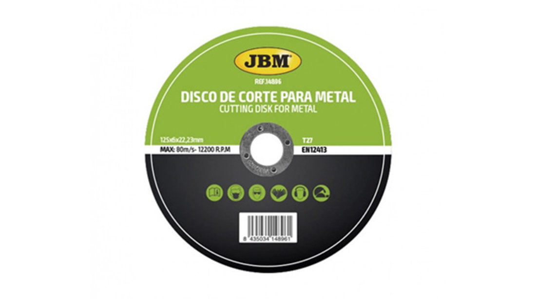 DISC DE TAIERE DEBITARE IN METAL 125 X 6 MM T27 JBM 14896 JBM