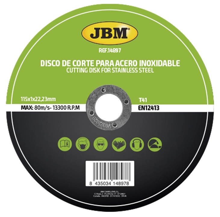 Disc De Taiere Debitare In Otel Inoxidabil 115 X 1 MM T41 Jbm 14897