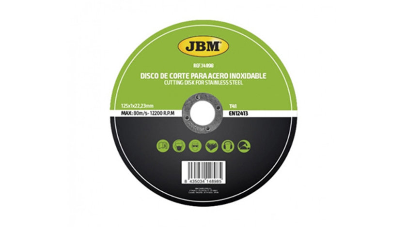 DISC DE TAIERE DEBITARE IN OTEL INOXIDABIL 125 X 1 MM T41 JBM 14898 JBM