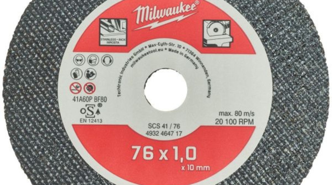 Disc Debitat 10.0 mm, 76.0 mm Milwaukee 4932464717