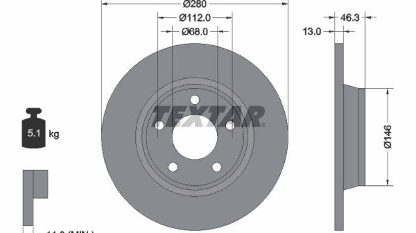 Disc frana (92071603 TEXTAR)