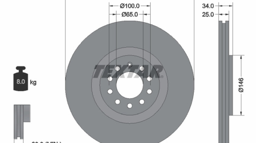 Disc frana (92098503 TEXTAR)