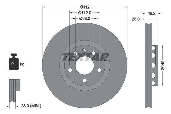 Disc frana (92106103 TEXTAR)