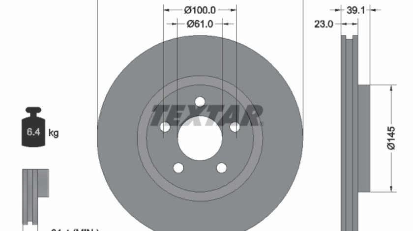 Disc frana (92108503 TEXTAR) CHRYSLER