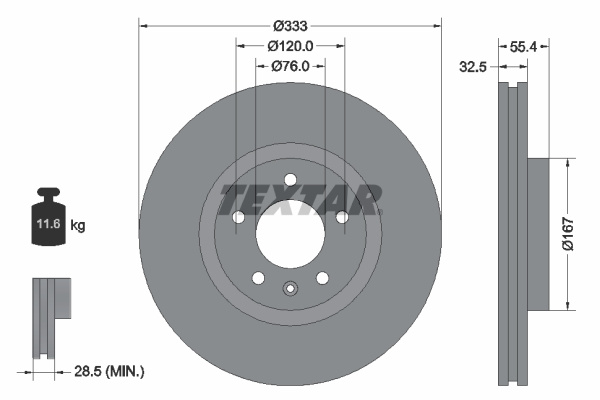Disc frana (92121303 TEXTAR) VW