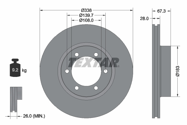Disc frana (92137300 TEXTAR)