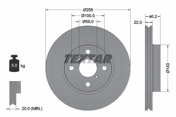 Disc frana (92164200 TEXTAR)