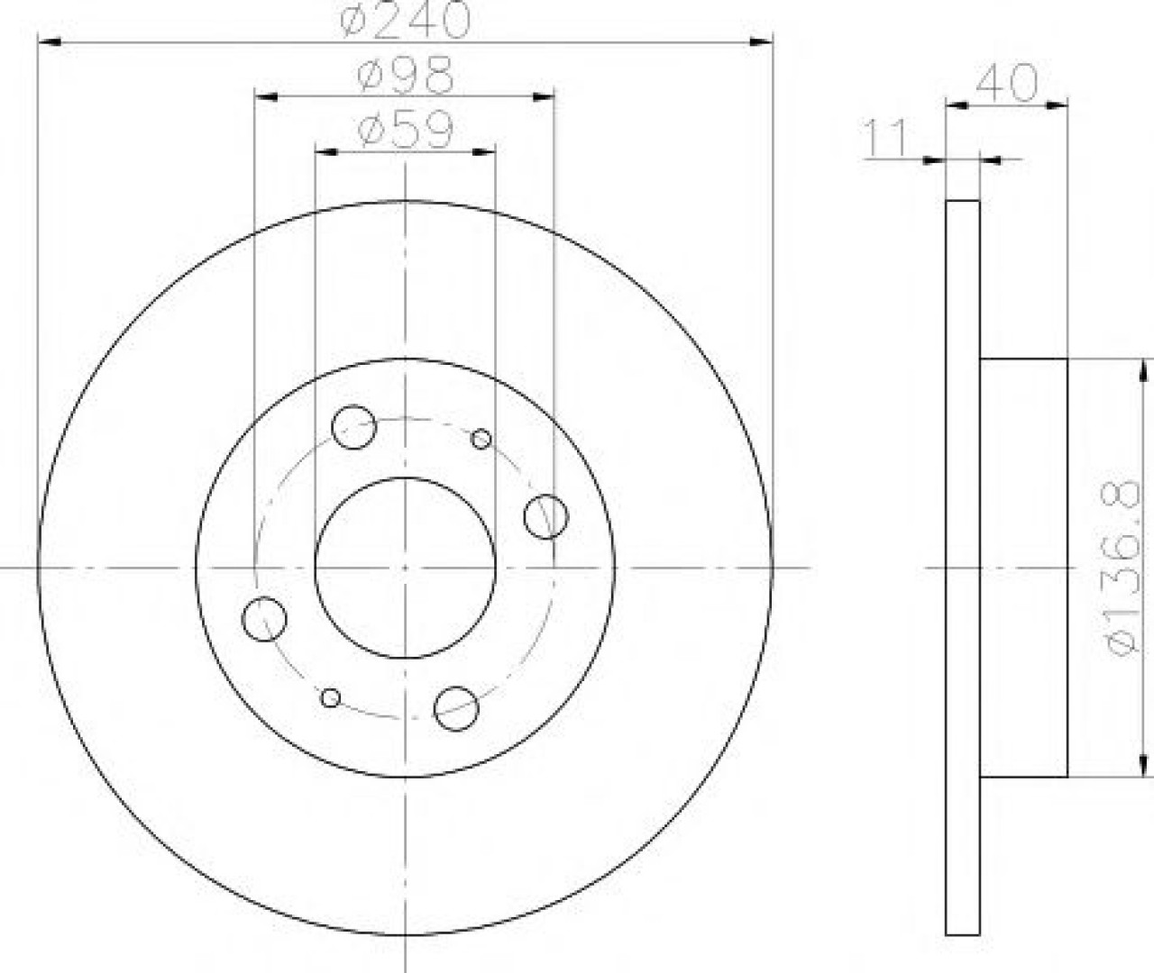 Disc frana ALFA ROMEO 146 (930) (1994 - 2001) TEXTAR 92061103 piesa NOUA