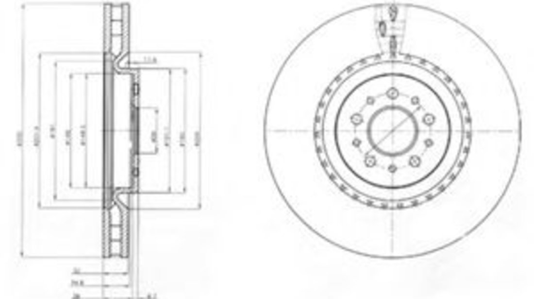 Disc frana ALFA ROMEO 147 (937) (2000 - 2010) DELPHI BG9843 piesa NOUA