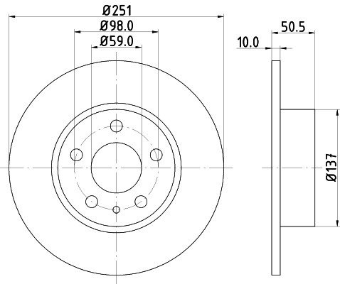 Disc frana ALFA ROMEO 147 (937) (2000 - 2010) KRIEGER 0950004236 piesa NOUA